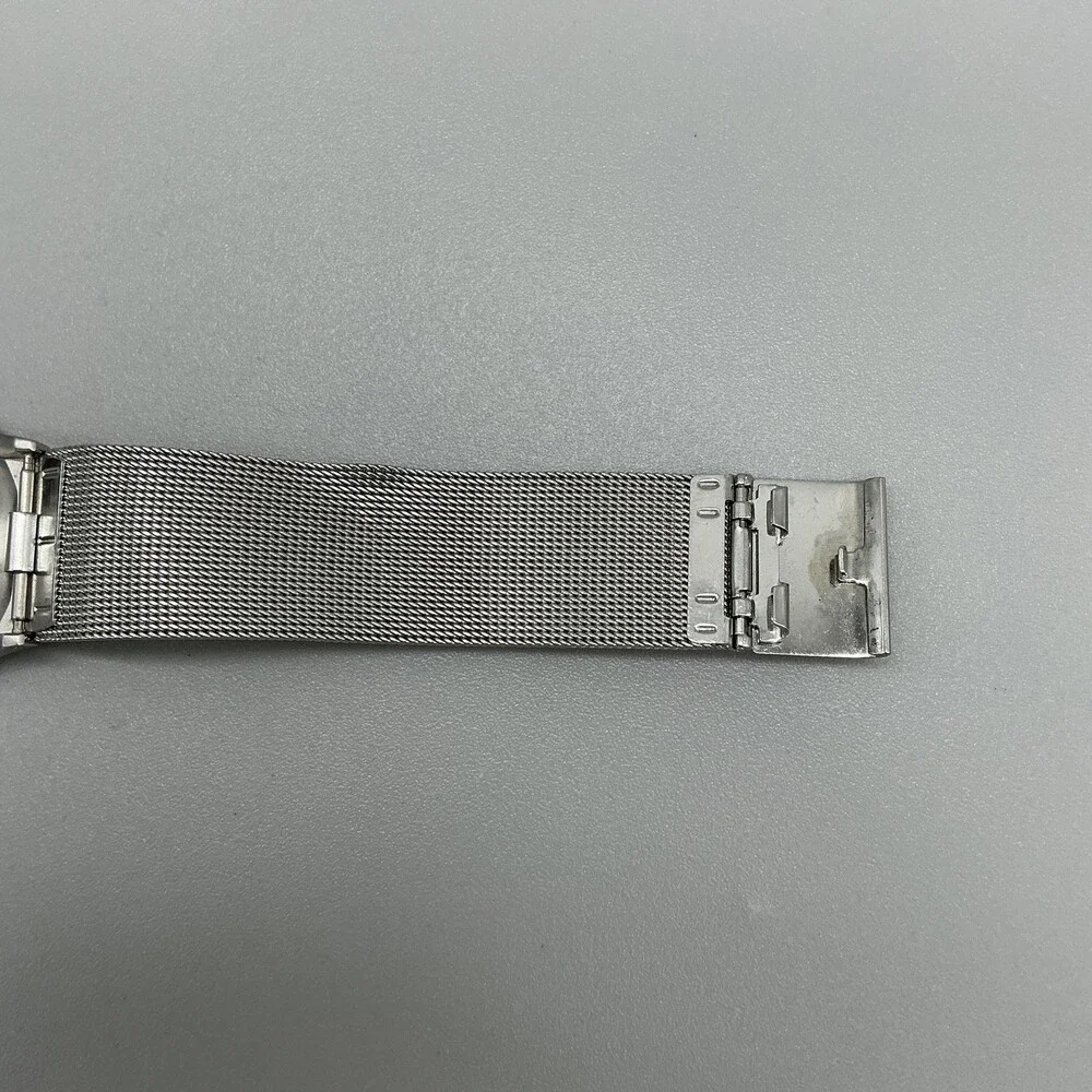 Skagen Mens Watch 34mm Black Dial Great Lakes Logo Mesh Stainless New Battery